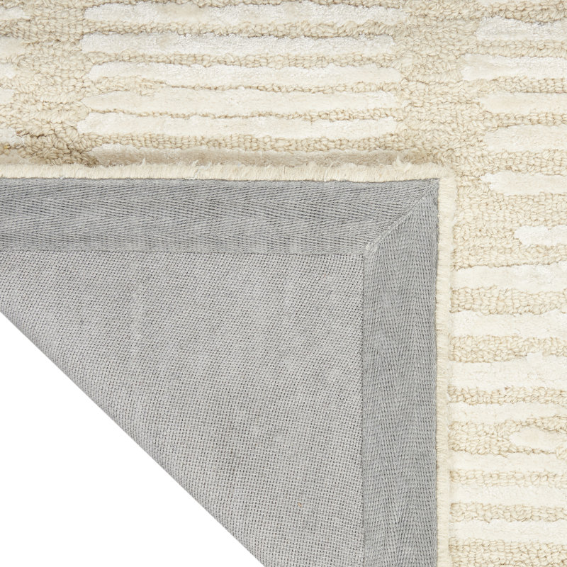CK010 LINEAR Solid Colour;Striped Hand Woven Area Rug, Rectangle 160 x 221cm