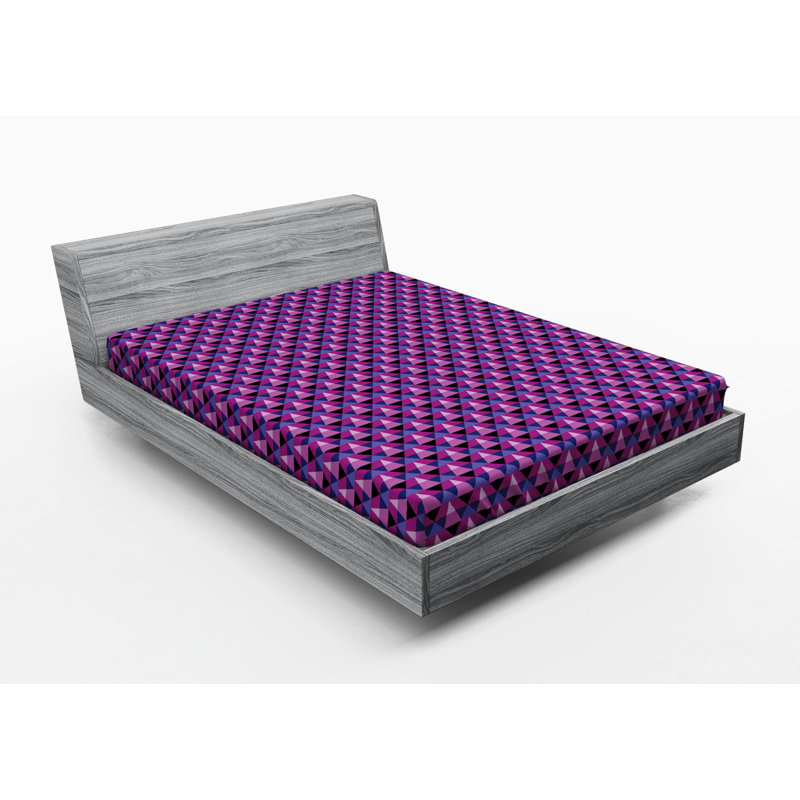 Microfiber Geometric Fitted Sheet, Queen Fitted Sheet