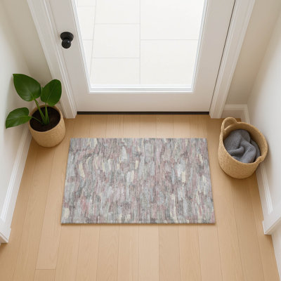 Machine Washable Indoor/Outdoor Huseby ACN2266 Stripes Rug