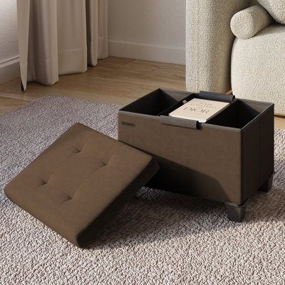 Nestl Vérrant Velvet Storage Ottoman Bench with Removable Legs and Hidden Storage