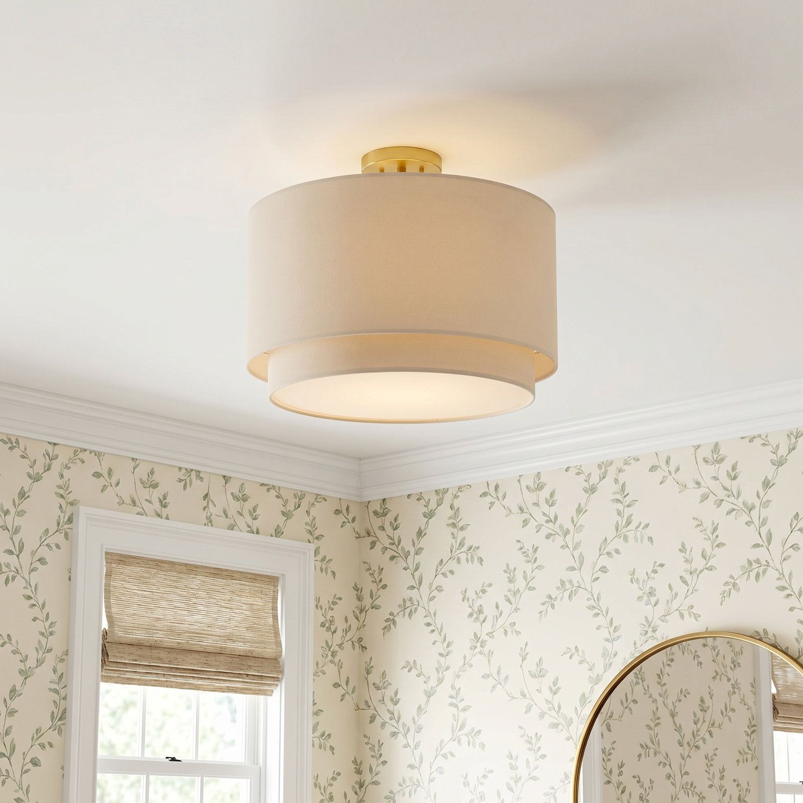 Finley Single Light Poly-Blend Semi Flush Mount