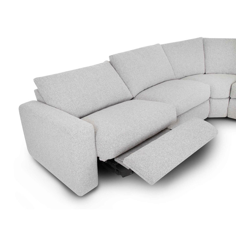 Dehn 5-Piece Power Reclining Sectional, Gray Polyester