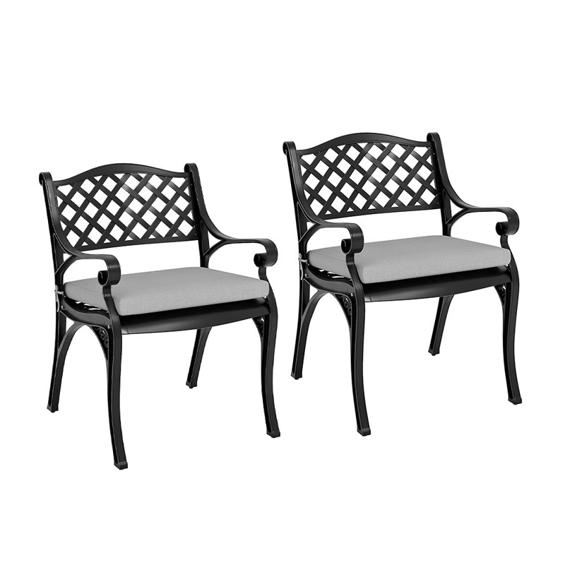 Candi Patio Dining Armchair with Cushion, Black