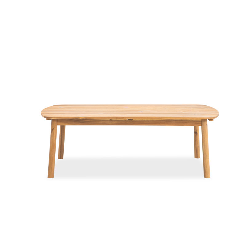 Table basse de patio ovale en bois massif