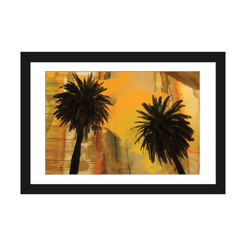 « palm duo » par irena orlov, reproduction de photo sur toile tendue, Papier d'art encadré noir, Blanc