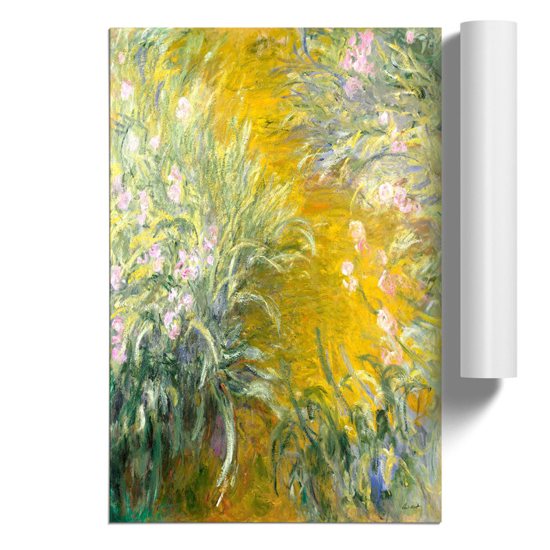 The Path Through the Irises by Claude Monet - Unframed Painting, 59cm H x 42cm W x 0.1cm D
