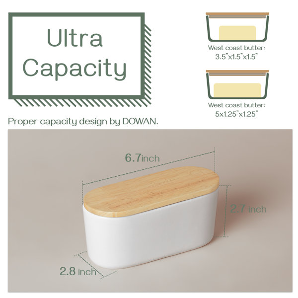 1pc Ceramic Butter Dish With Lid And Knife, Silicone Seal Ring