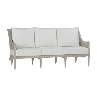 Athena 75.5" Wide Outdoor Wicker Patio Sofa with Cushions