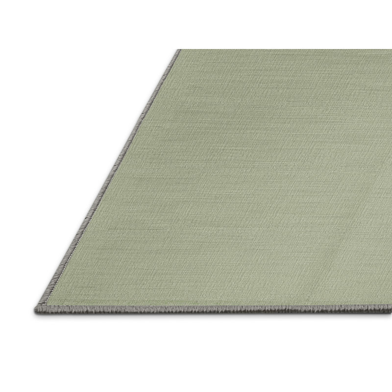 Machine Washable Solid Brown Area Rug, Square 4'