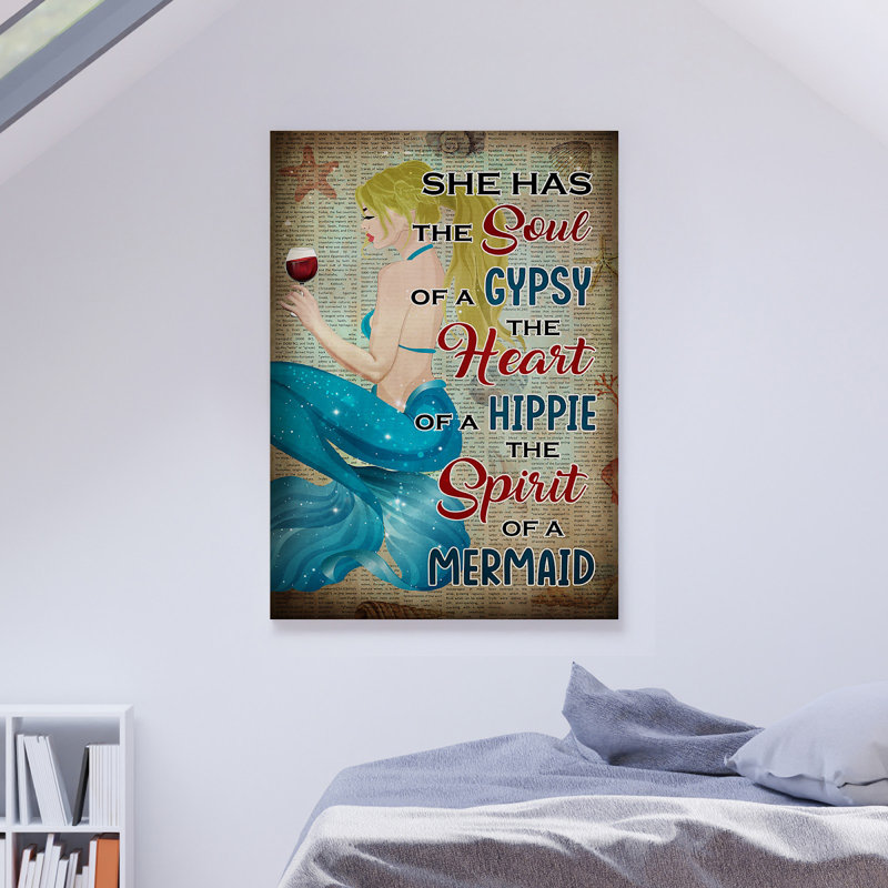 Elle a une âme de gitan, un cœur d'hippie et une valeur spirituelle qui ne s'applique pas - impression sur toile tendue