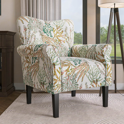 Modern Accent Chair 30.3" Wide High Back Polyester Upholstered Armchair