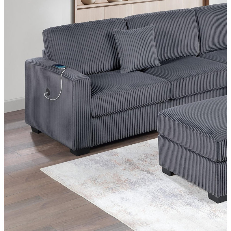 Sectional sofa with footstool