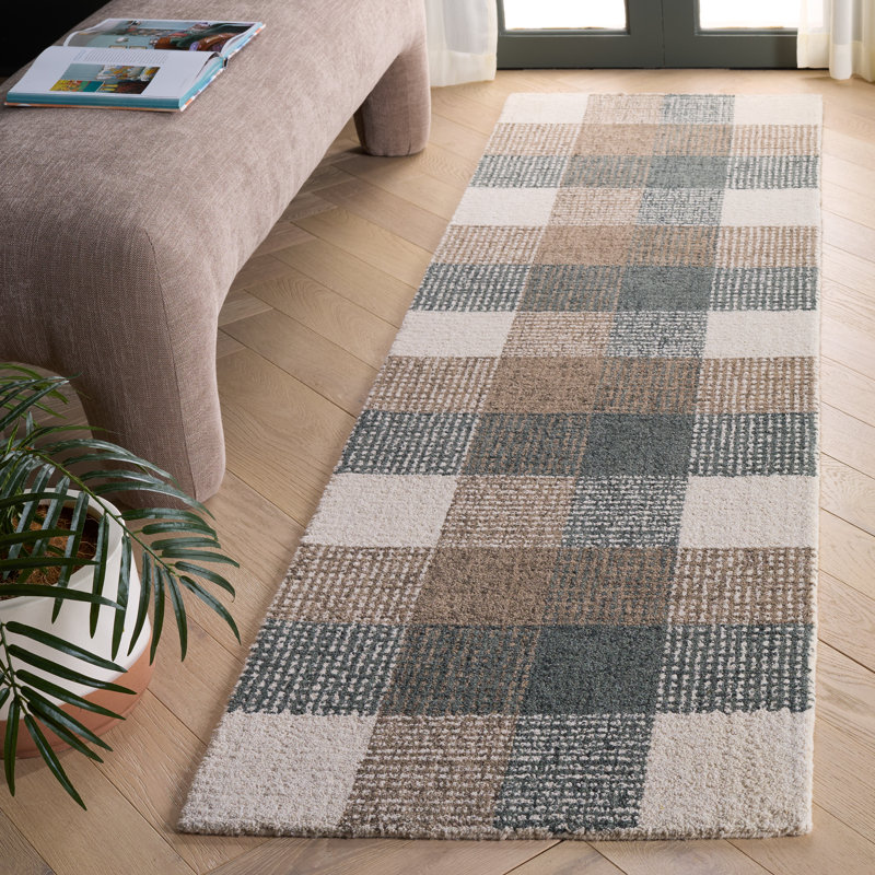 Tapis en laine touffeté à la main Rora, Tapis de couloir 2 pi 3 po x 8 pi