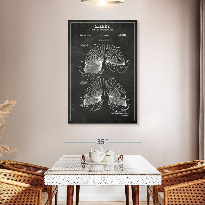 Slinky Toy BW Patent, 48" H x 32" W
