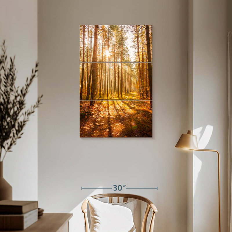 Alvord, forêt d'automne, soleil, H 57 po x l 36 po