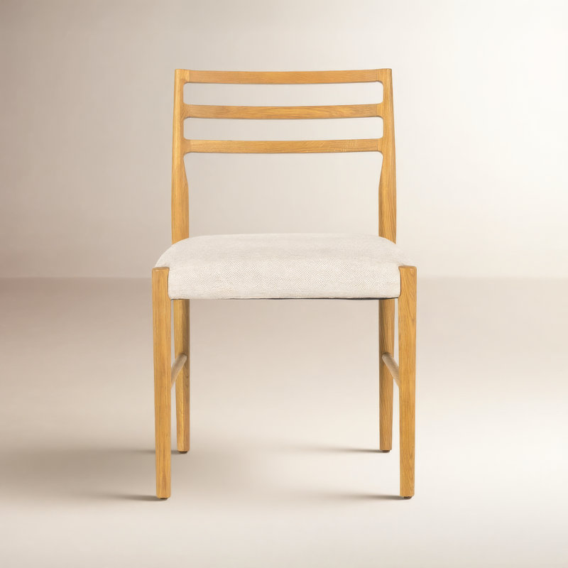Glenmore Upholstered Dining Chair, Buff Oak Natural, Medium Brown Cotton/Polyester Blend/Viscose