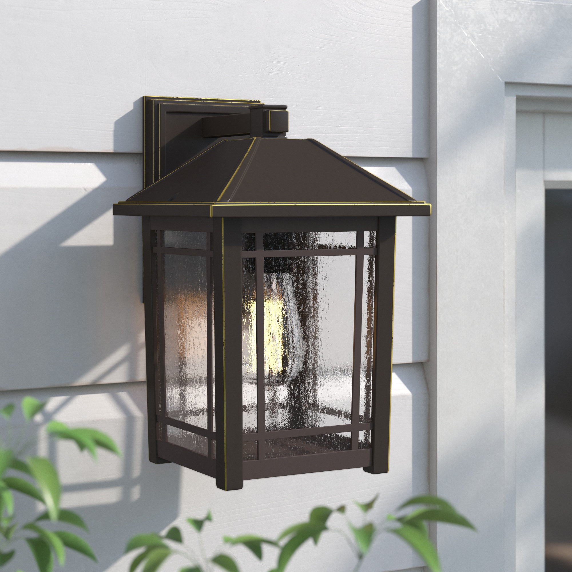 Set of 3 Indoor-Outdoor Lombard Metal Lanterns - Antique White