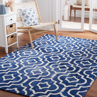 Tapis bleu touffeté à la main Berman