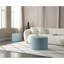 Ensemble de tables basses pour salon bleu doux, 2 tables gigognes rondes, solution pour petit espace