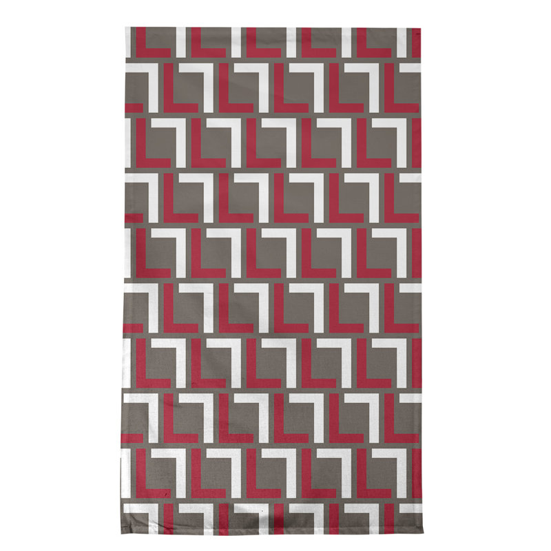 Tokyo Tea Towel Kitchen Towel, Polyester, Red/White/Pewter