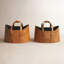 Leather Handmade Box Style Single Slot Magazine Holder with Detail Stitching and Curved Handles