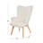 Napster Fuzzy Plush Upholstery Wingback Arm Chair with Solid Wood Legs-898315218
