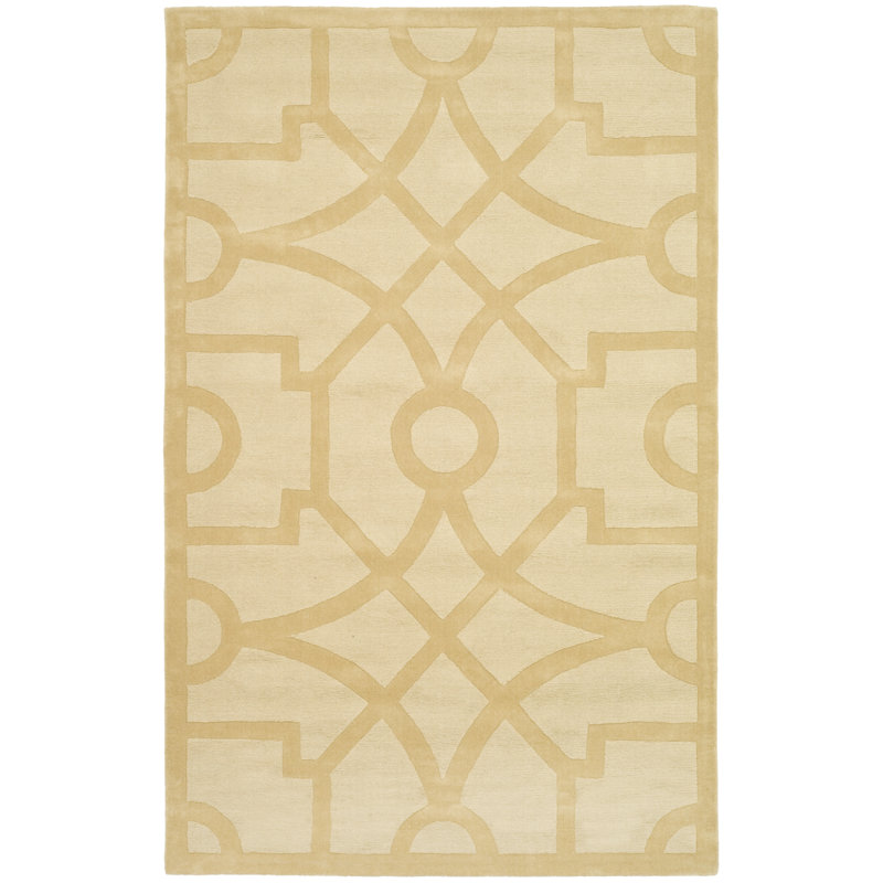 Tapis décoratif en laine Touffetée à la main à motif géométrique à chantourné Martha Stewart, Rectangle 5 pi x 8 pi