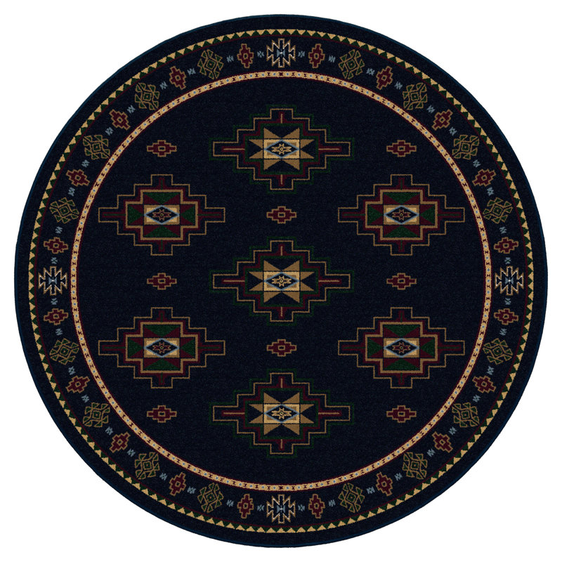 Tapis saphir Alminus Signature Star, Rond 7 pi 7 po