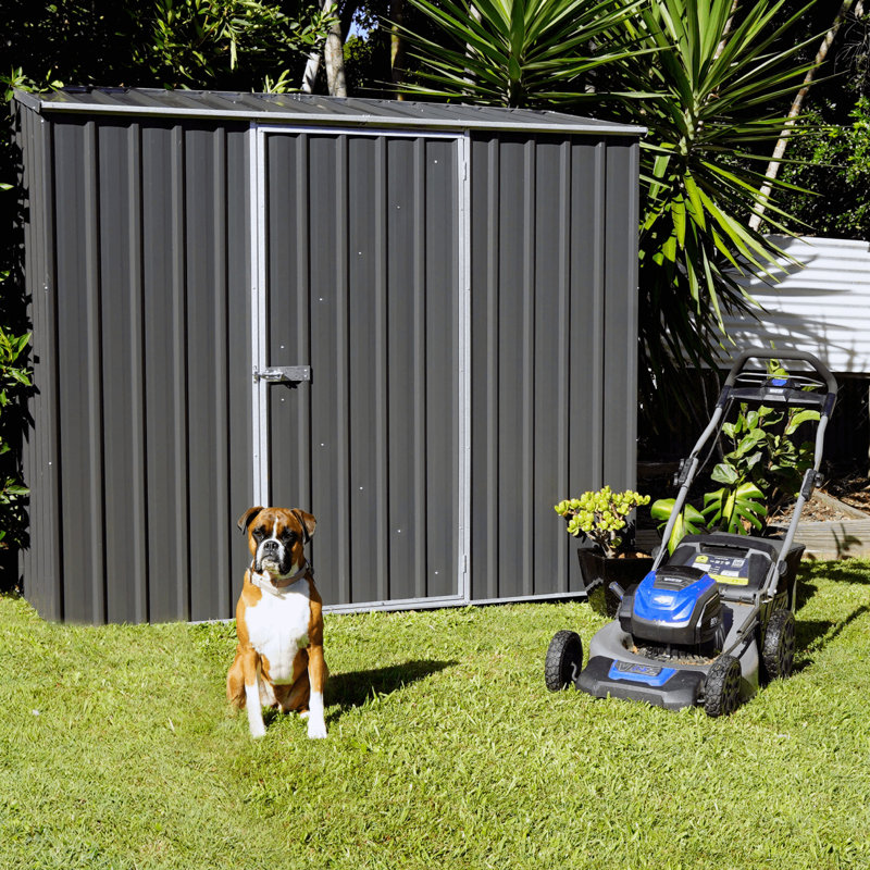 Absco Space Saver 7 ft. W x 3 ft. D Metal Lean-To Storage Shed, Gray