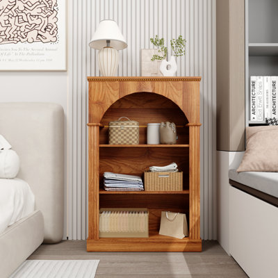 48" Tall 3-Tier Arched Open Freestanding Bookcase