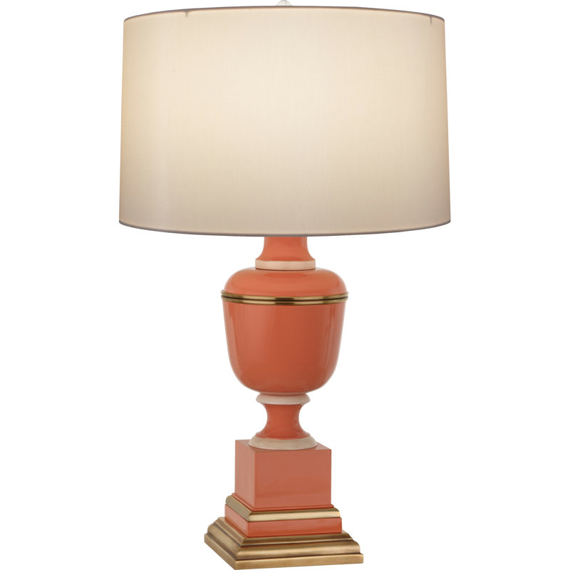 Annika Metal Table Lamp, 24'' H x 13.5" W x 13.5" D, Tangerine, Spindrift Snowflake