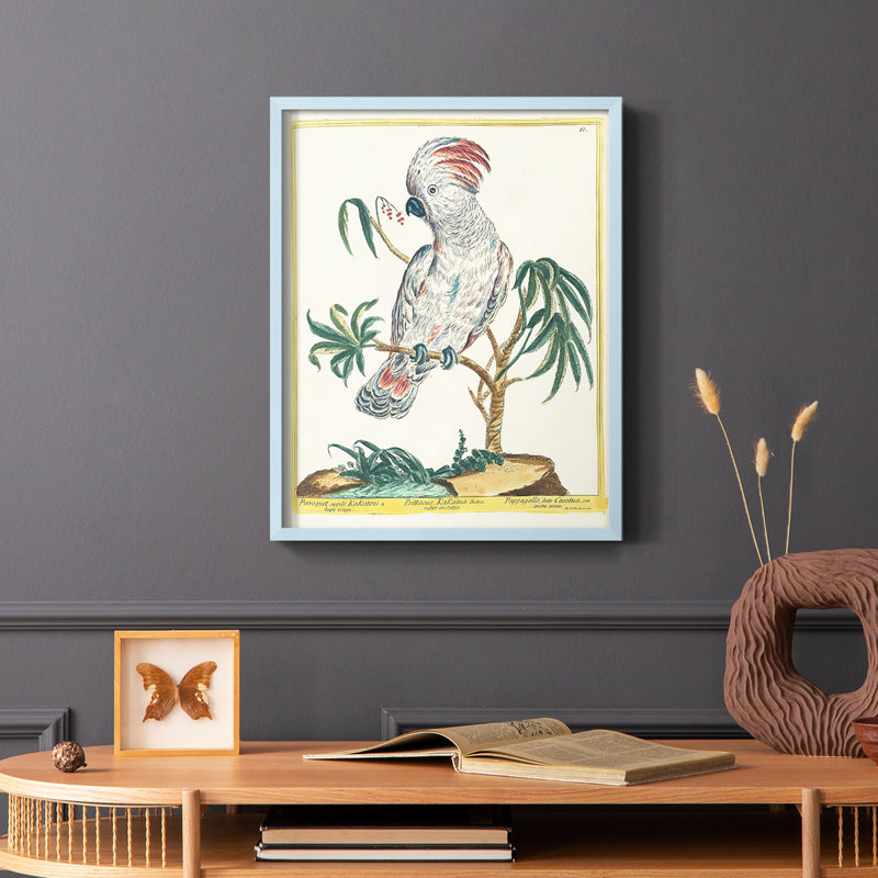 «Pastel Birds II», reproduction encadrée - bois massif, H 10 po x l 8 po, Bleu