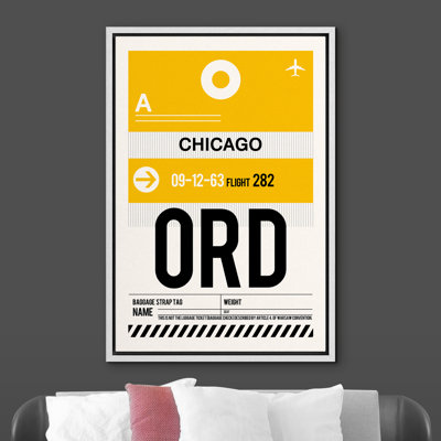 IRS04-IDEA4WALL, reproduction d'art sur toile encadrée, affiche de l'aérogare de Chicago, lieux, paysage urbain, typographie, art moderne, moderne, moderne, moderne