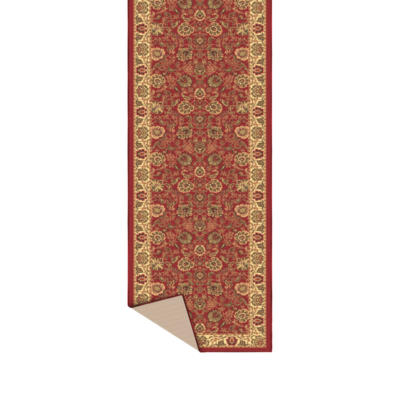 Homeline Non-Slip Rubberback Oriental Indoor Runner Rug, Dark Red, Runner 2'7" x 25'