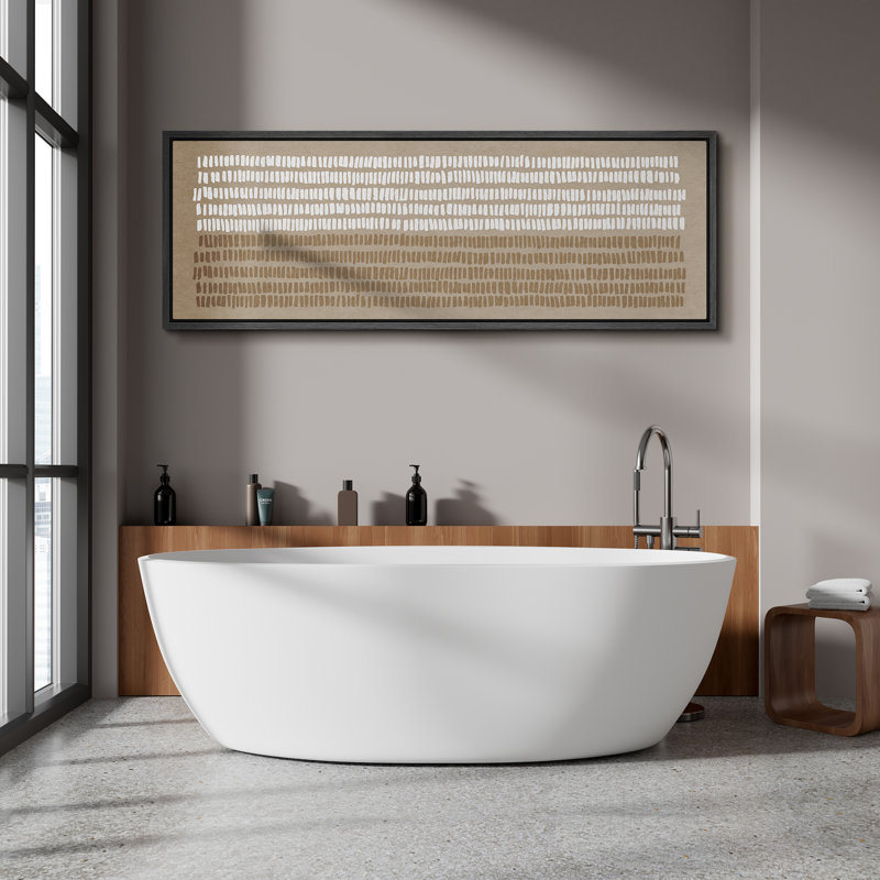 Art moderne moderne avec lignes texturées, H 20 po x l 60 po, Black
