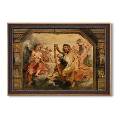 Le roi David jouant de la harpe, v. 1627-1628-Peter Paul Rubens-Toile encadrée sur mesure