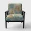 Mahfuj - Bouquet de coquelicots sur cachemire I - Fauteuil d'appoint rembourré en velours