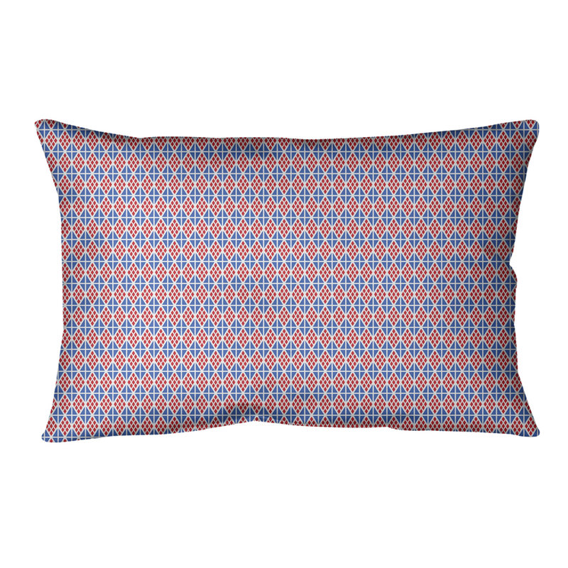 Coussin lombaire géométrique, Rouge / blanc / bleu