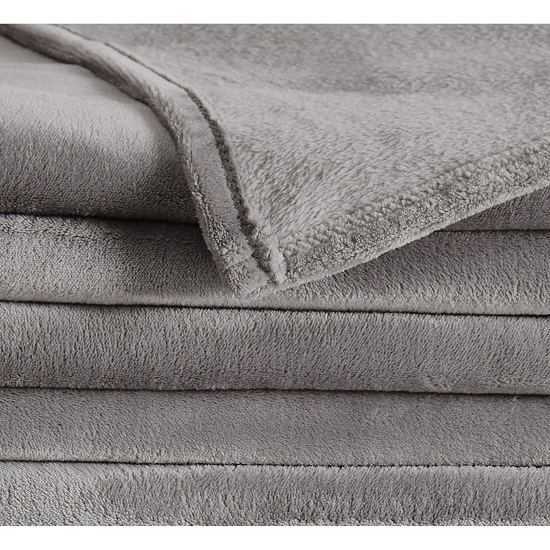 Couverture en velours, gris