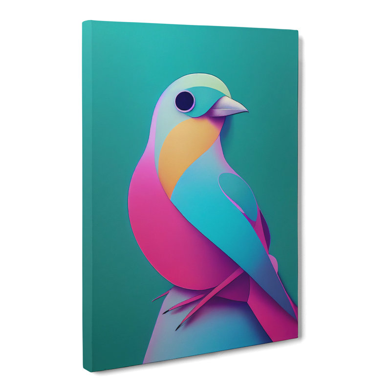CAN-V0523-257X Bird Vaporwave Vol.2 - Wrapped Canvas Print, 60cm H x 40cm W