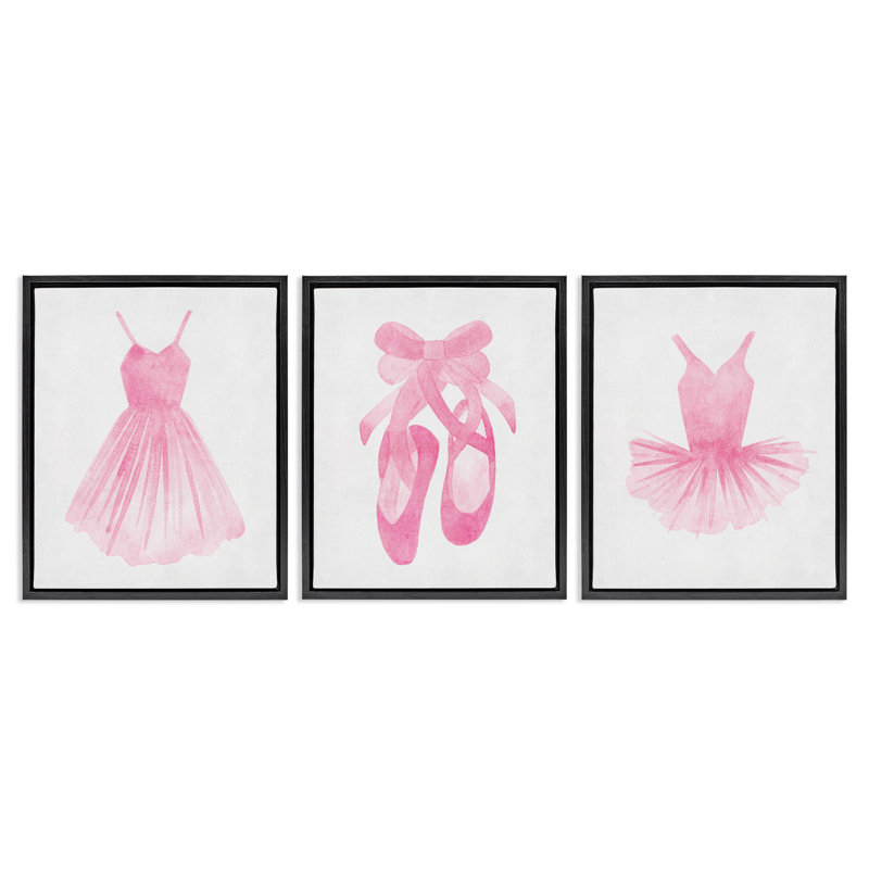 Ensemble de 3 pièces de ballerine pour robe et chaussures, conception par Camila Juncos, Cadre flottant noir de jais