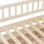 Lit double superposé au-dessus de grand lit double avec tablettes intégrées, éclairage à DEL changeant de couleur et panneau latéral perforé fonctionnel.-1276080563-1276080562