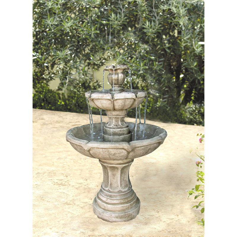 Cast Stone Positano Tiered Fountain, Forest Brown