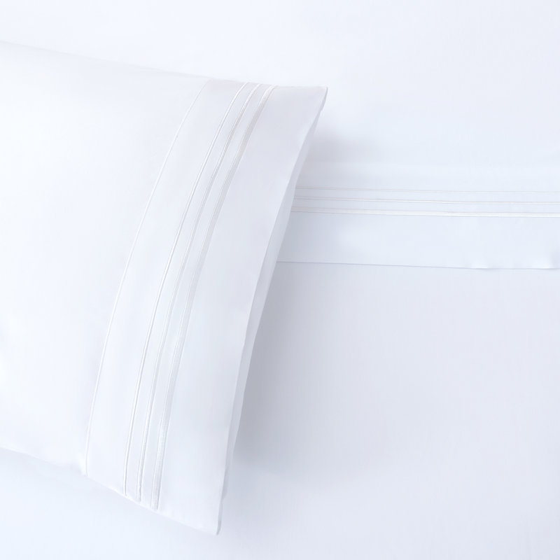 Ensemble de draps 100% coton, Ensemble de draps pour très grand lit + un drap-h, Blanc