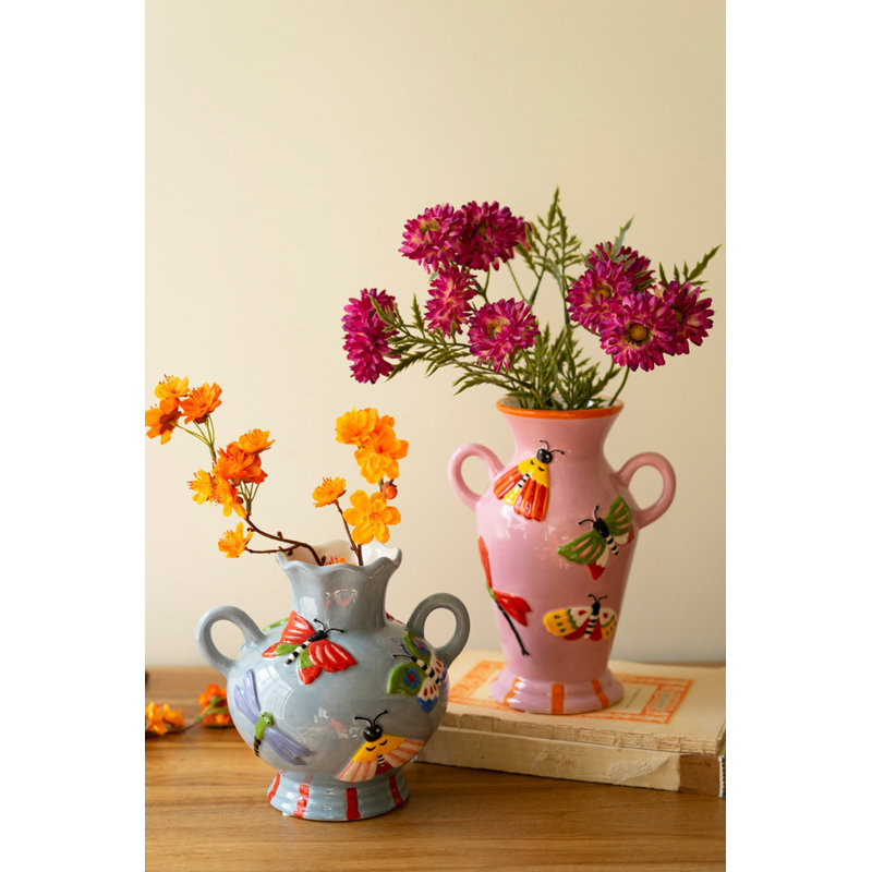 Set of Two Ceramic Butterfly and Moth Gurdon