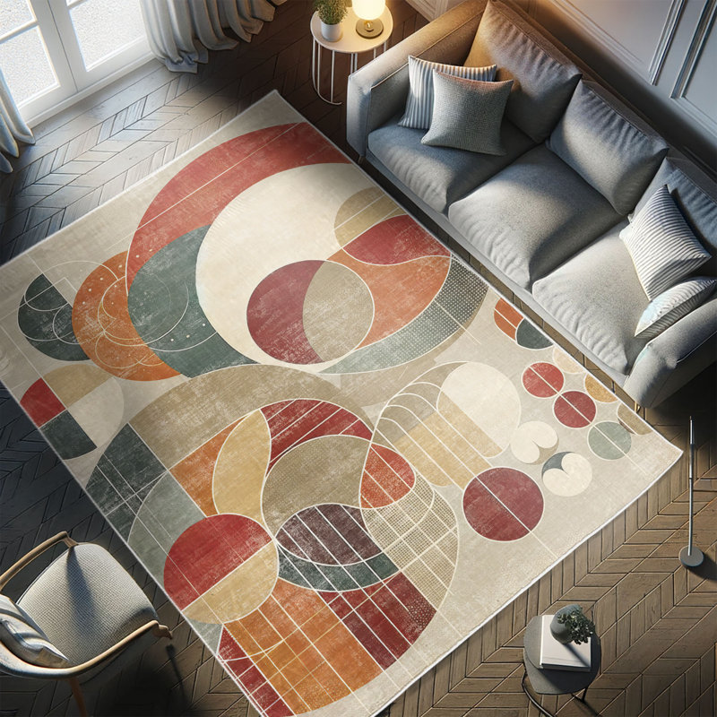 Ambesonne Modern Boho High Density Long Fiber Poly Threads Decorative Area Rug Carpet, Rectangle 2'3" x 3'9"