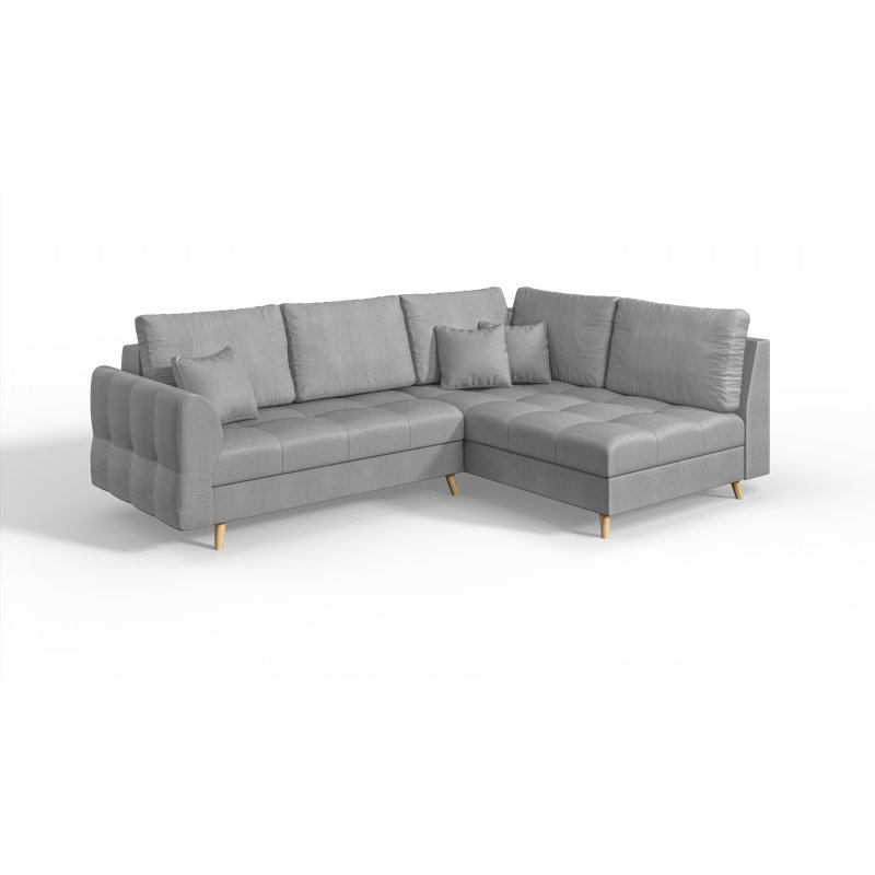 Scandinavian Corner Sofa, Right Hand Facing, Grey