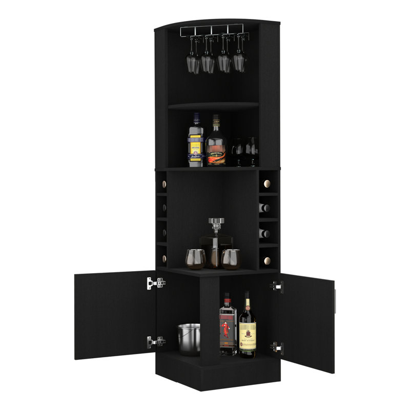 8 2-shelf Bar Cabinet In Black - Modern Living Feature Room Addition