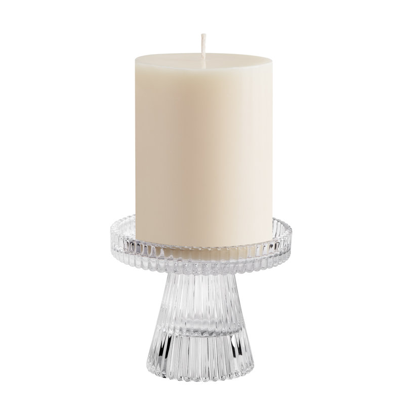 Bougeoir réversible en verre transparent, H 3 po x l 4 po x P 4 po