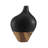 Masanari Canteen Asymmetrical Modern Two Tone Tabletop Vase - Black And Walnut